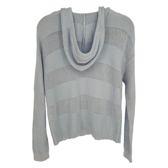 DKNY Soft Blue V-Neck Sweater Hoodie Long Sleeve Casual Winter Stretch Relaxed M - Picture 2 of 6